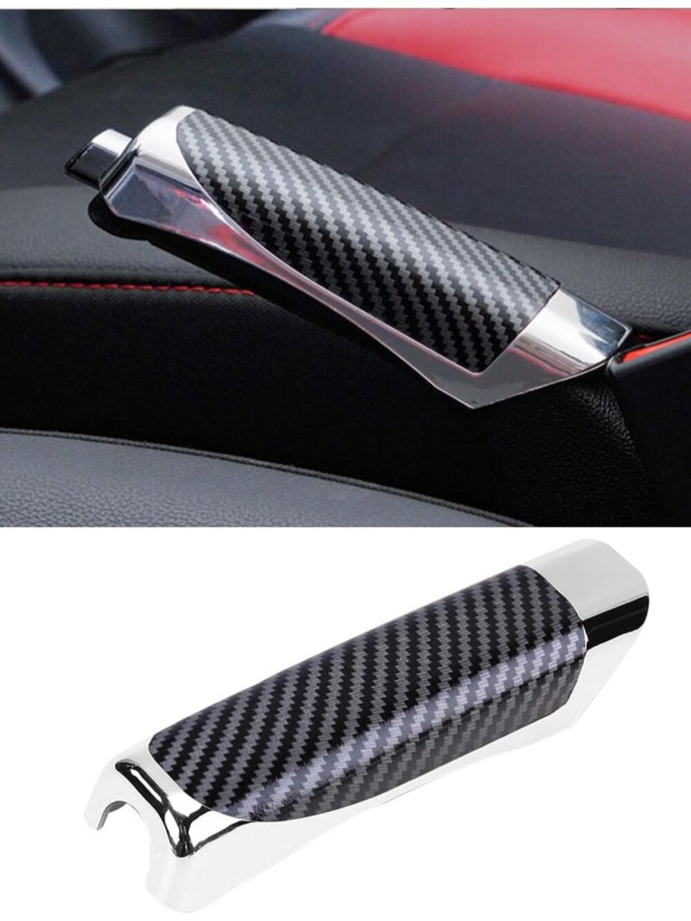Car Handbrake Cover, ABS Parking Handbrake Decorative Cap with Comfortable Grip,